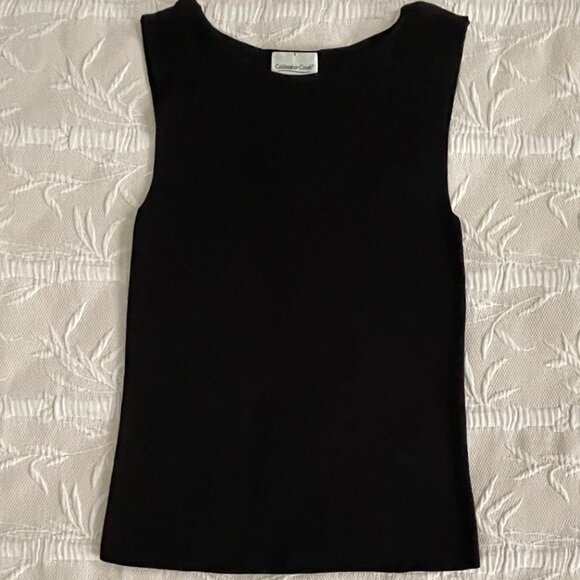 COLDWATER CREEK Cotton Knit/Silk Blend Sleeveless Tank Top Size Medium - Picture 1 of 8